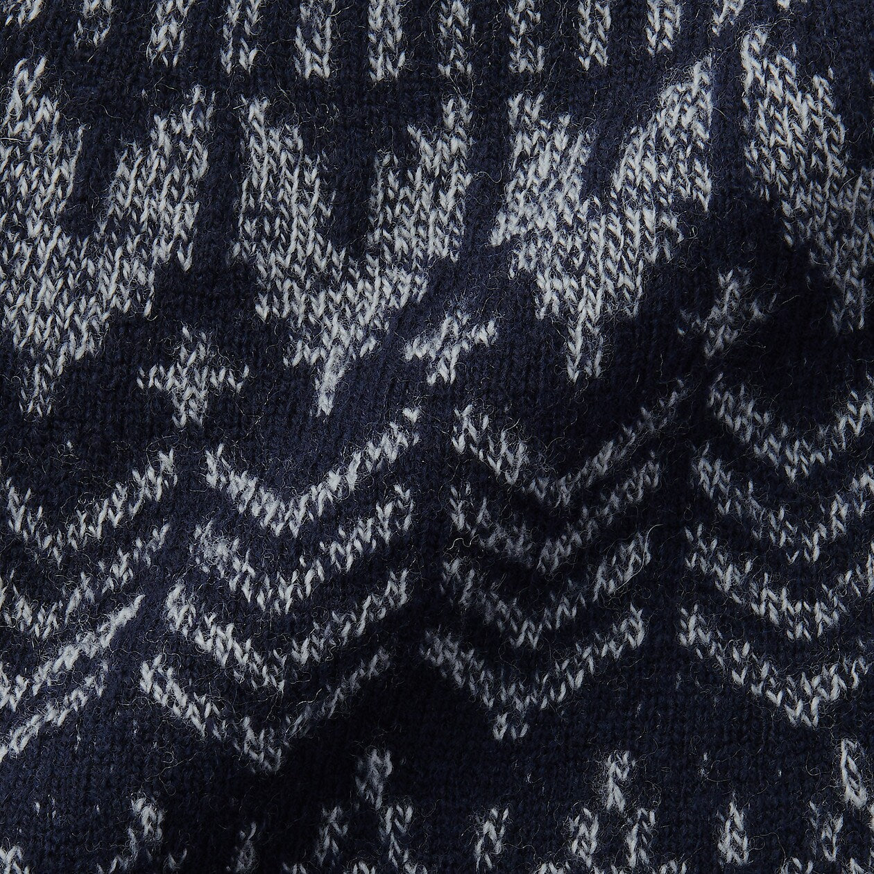 Wool Jacquard Pattern Crewneck Sweater