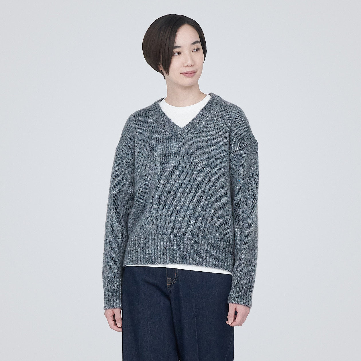 Wool Yak Blend V-Neck Sweater