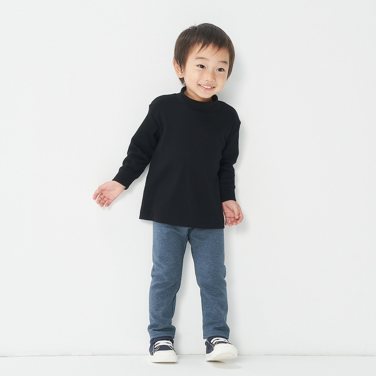 Brushed Interlock Mockneck Long Sleeve T-Shirt (1-4Y)