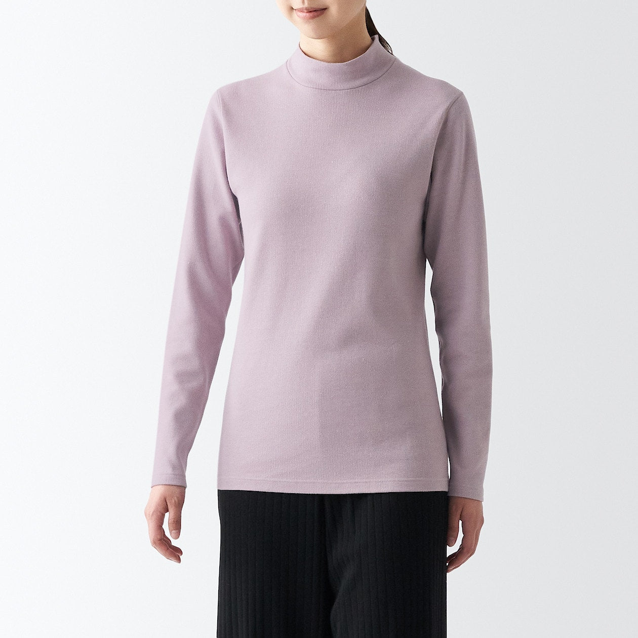 Warm Cotton & Wool Mockneck T-Shirt