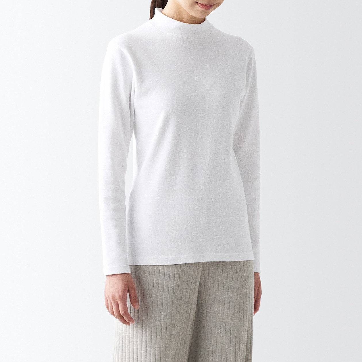 Warm Cotton & Wool Mockneck T-Shirt