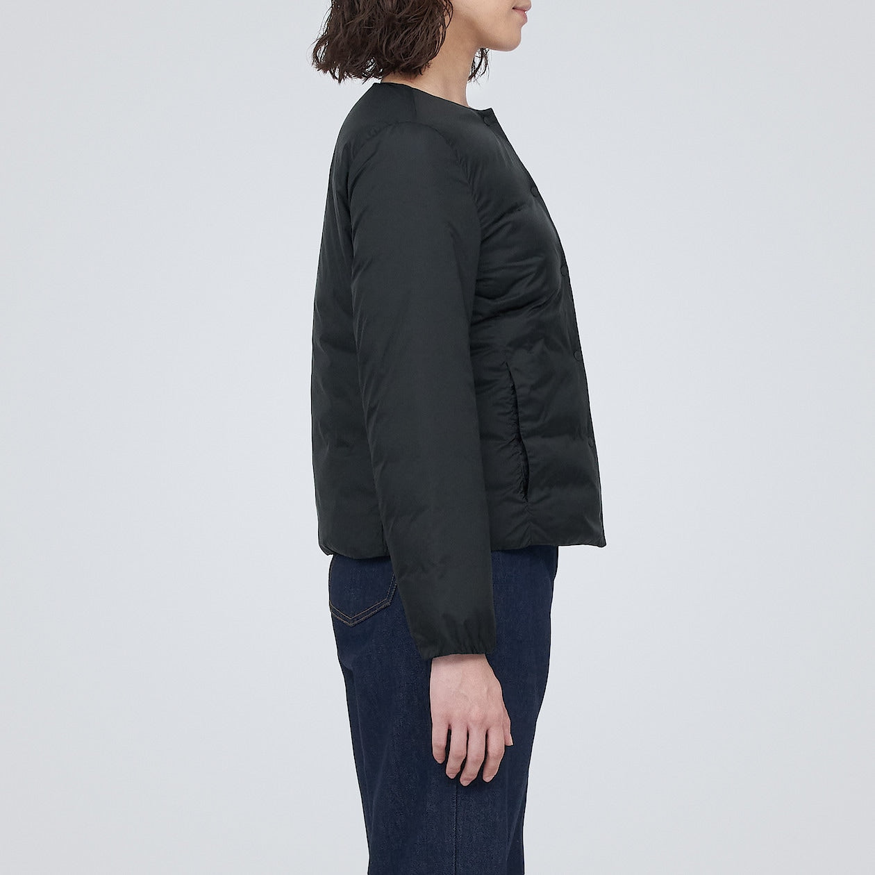 Lightweight Collarless Down Jacket