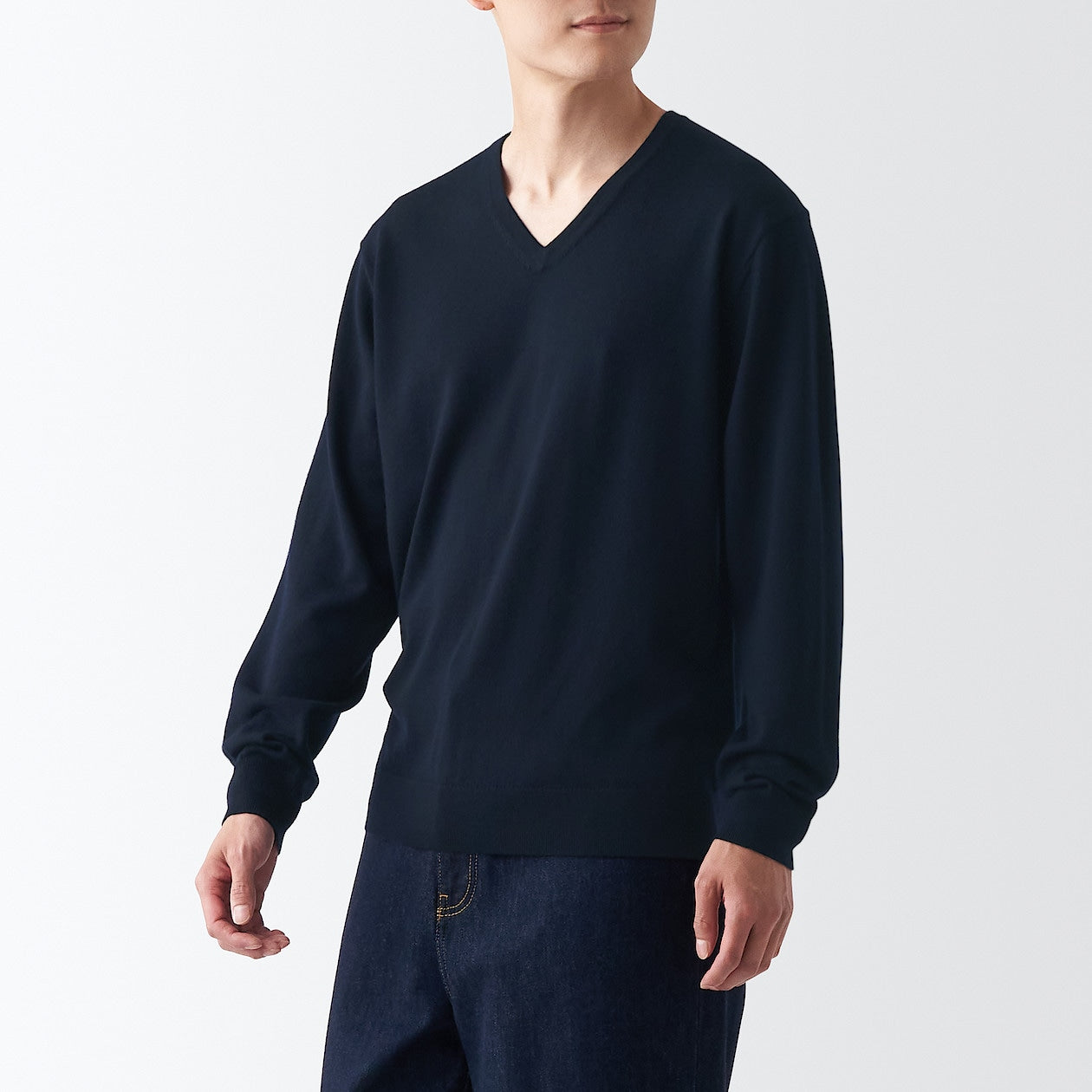 Wool High Gauge V-Neck Sweater