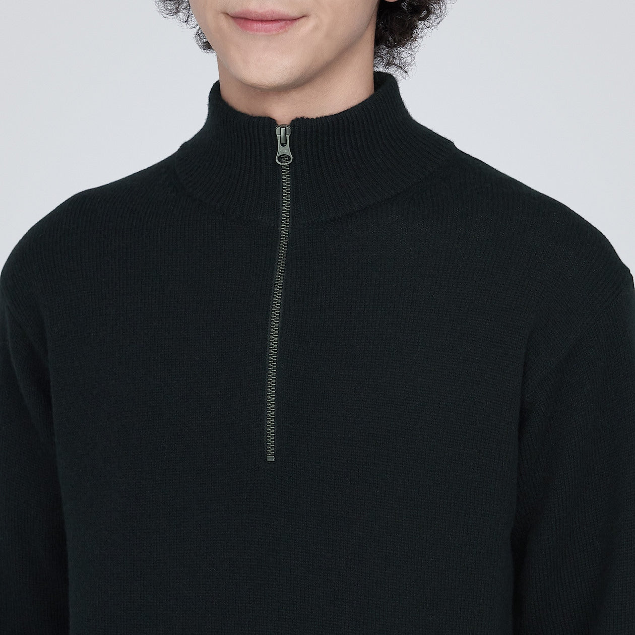 Wool Mid Gauge Half Zip Sweater