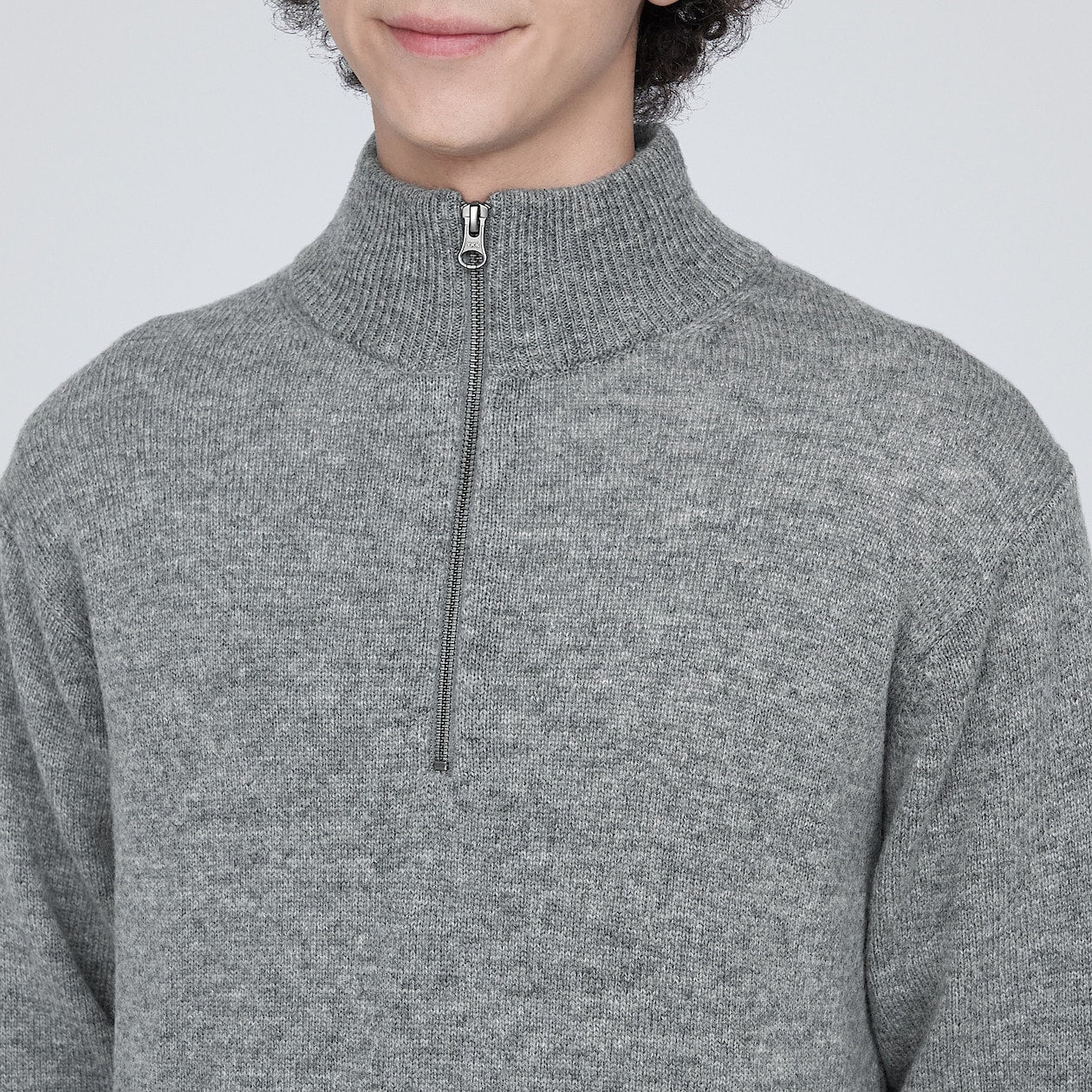 Wool Mid Gauge Half Zip Sweater