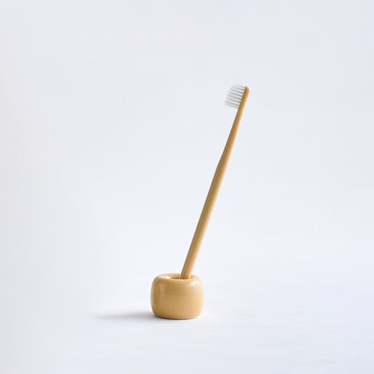 Porcelain Toothbrush Stand - Yellow