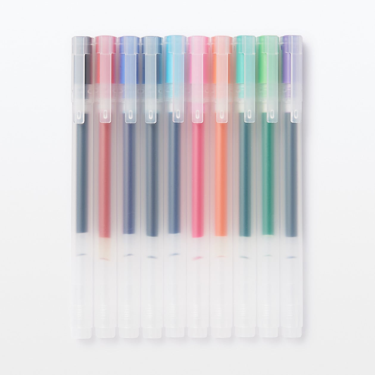 Gel Ink Ballpoint Pen - Cap Type Set 0.5mm (10 Colours)