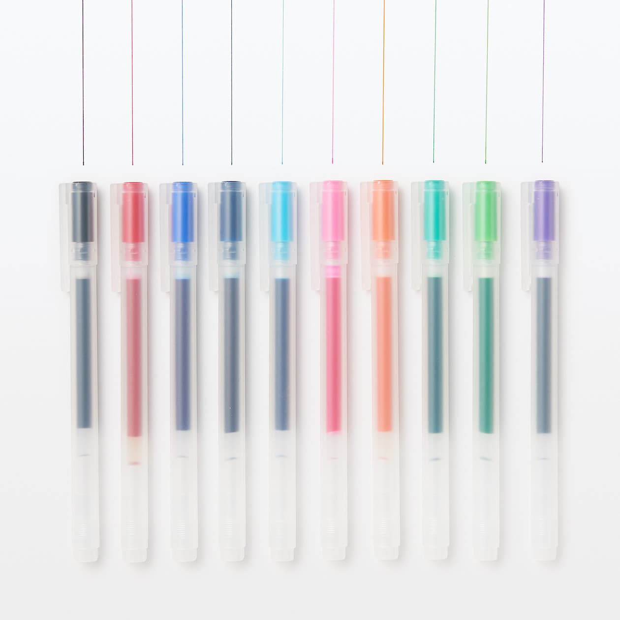 Gel Ink Ballpoint Pen - Cap Type Set 0.5mm (10 Colours)