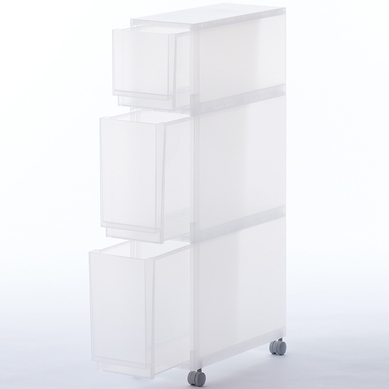 Polypropylene Multisize Shelf with Caster (3 Tier)