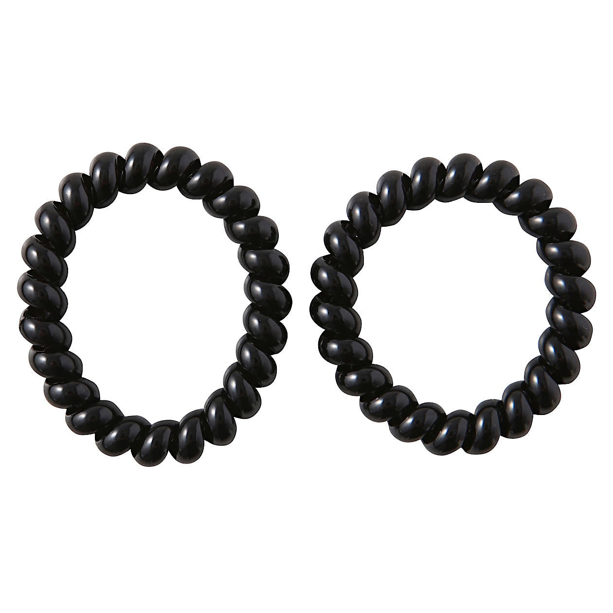 Spring Rubber Hair Bands - Black (2 Pack)