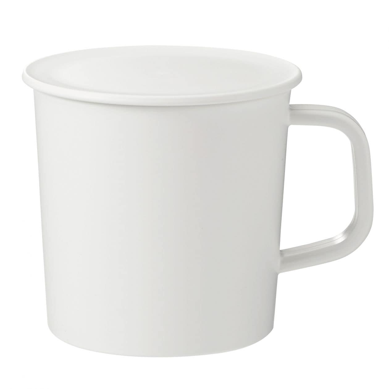 Polypropylene Mug With Lid - White