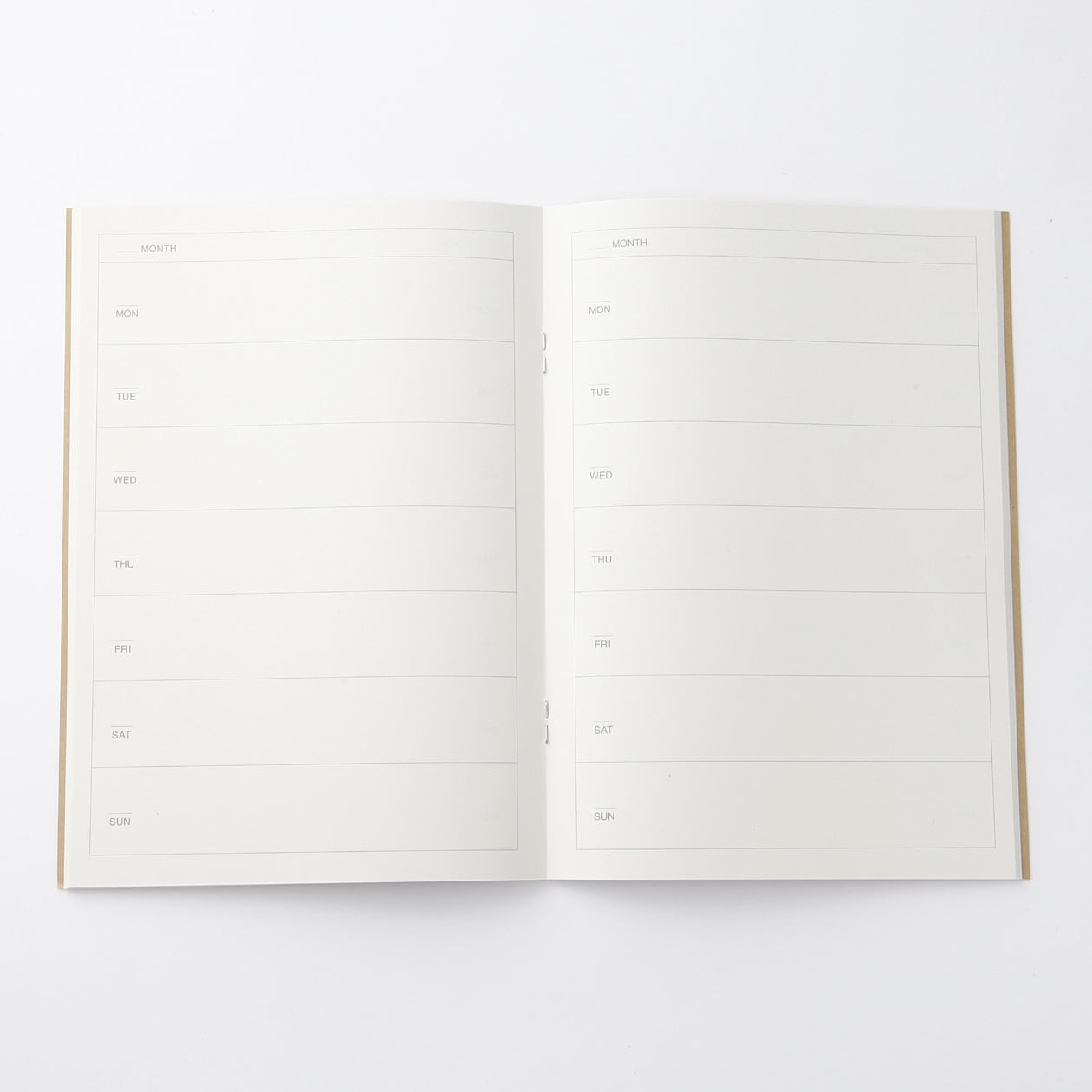 Weekly Schedule Notebook - A5 Undated