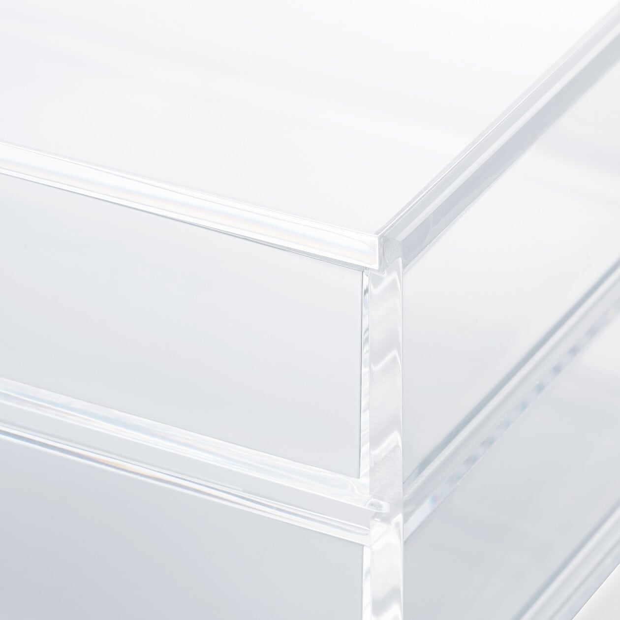 Stackable Acrylic Case 2 Drawers With Lid - Large