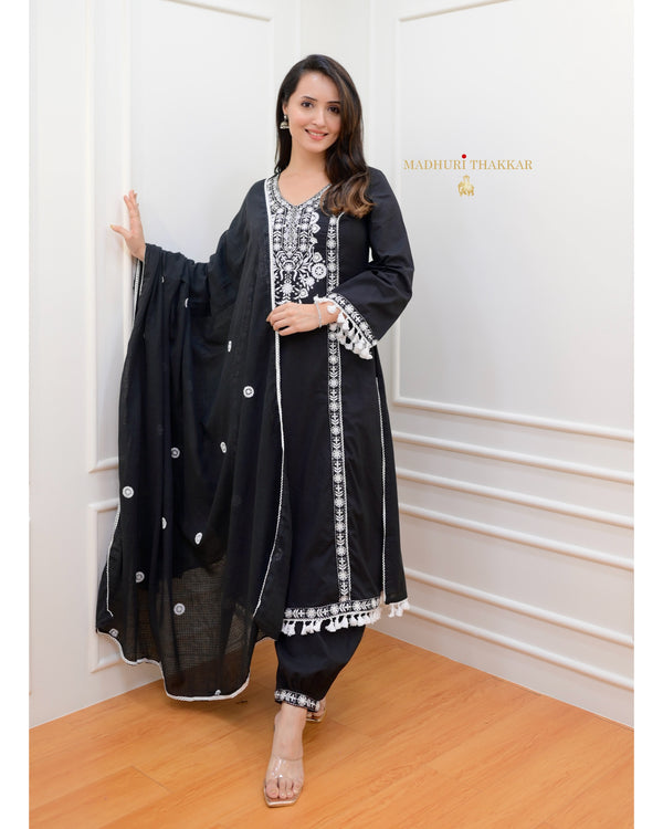 Premium Cotton Afghani Suit in Ajrakh Print – Aashvi Couture