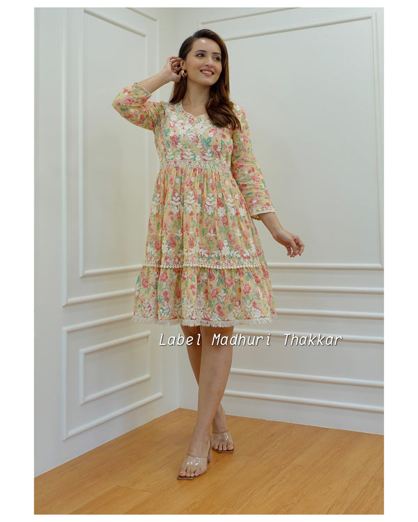 FLORAL COTTON DRESS – Tadka By Madhu