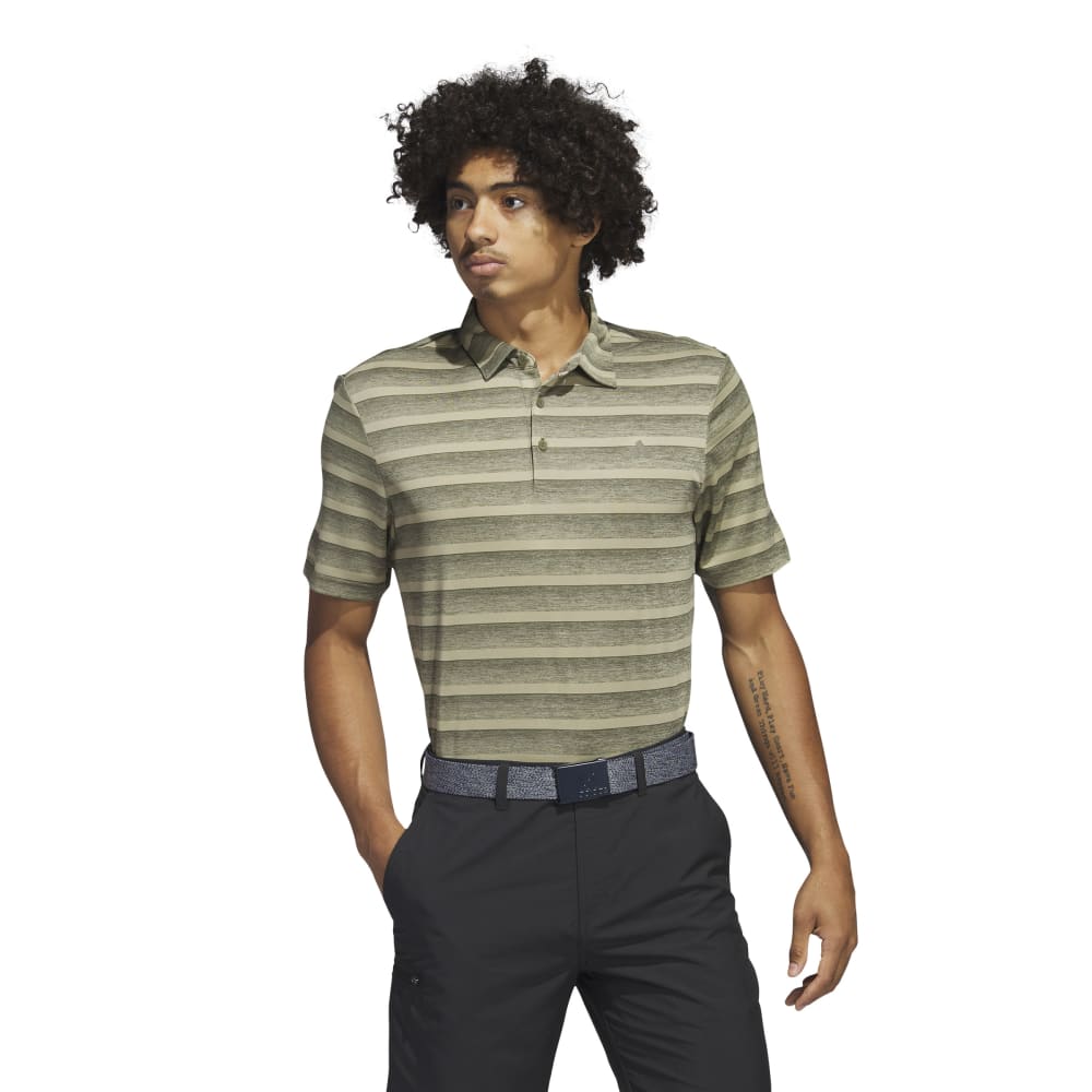 adidas Mens Two Stripe Golf Polo Shirt HR8007   