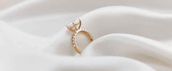 Close up of Gold engagement ring