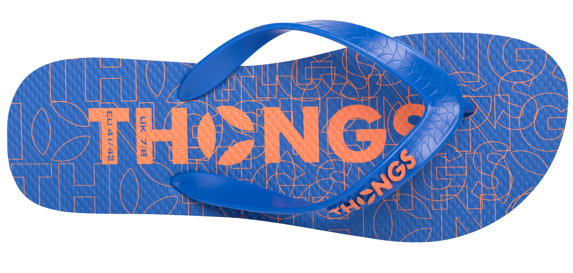 Thongs Print Blue / Orange Rubber Flip 