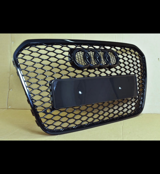 A6 - C8: Gloss Black Honeycomb Style Grill 18-22