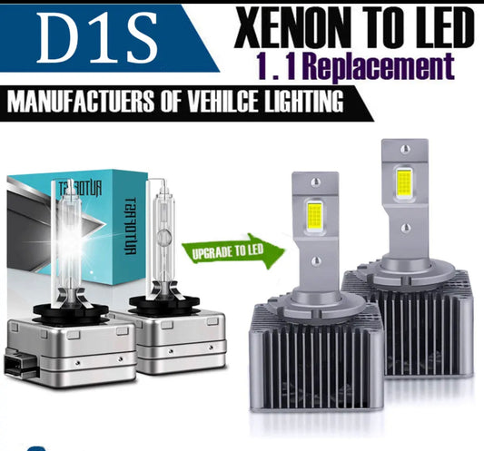 2X D2S LED Headlight Bulbs Replace HID Xenon Super White 6000K Conversion  Kit 