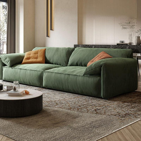 green velvet sofa