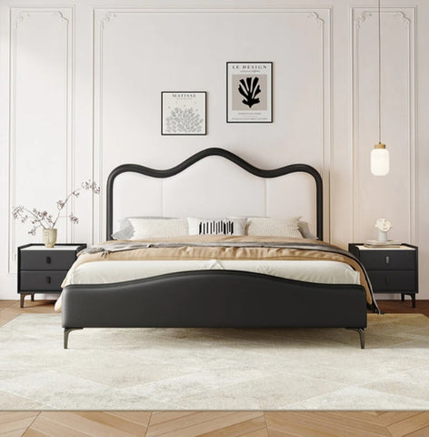 leather king size bed