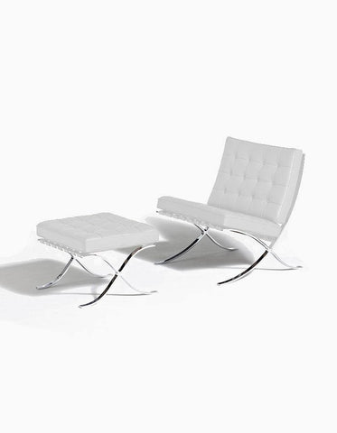 white barcelona chair