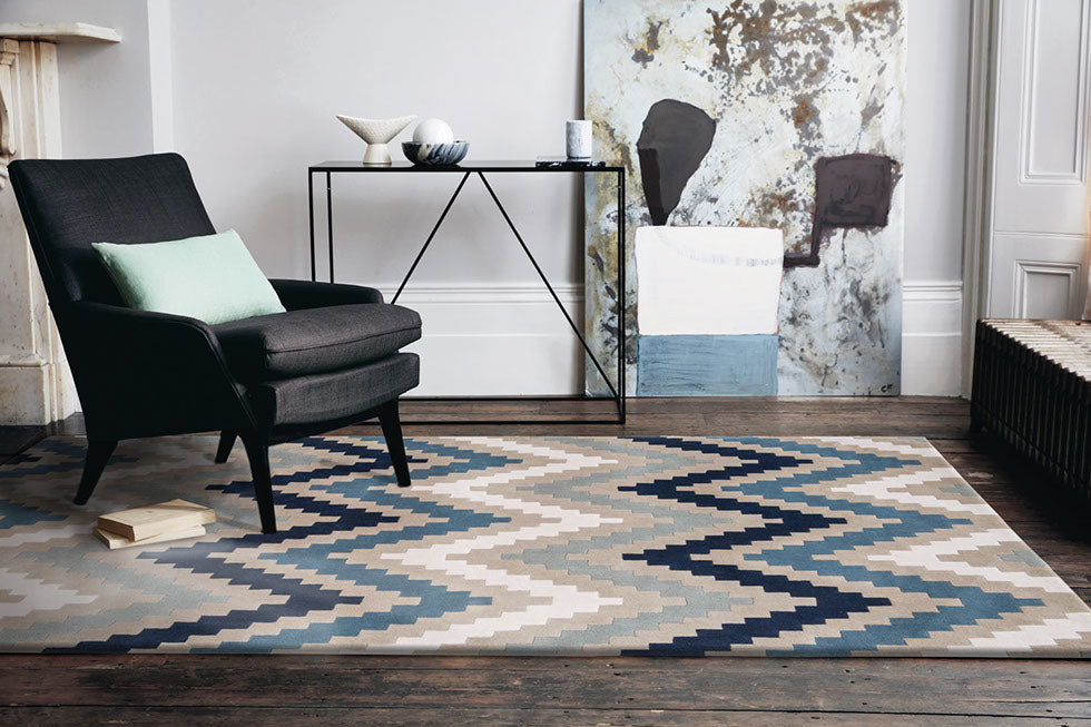 Romo Scala Blue Rug in Room