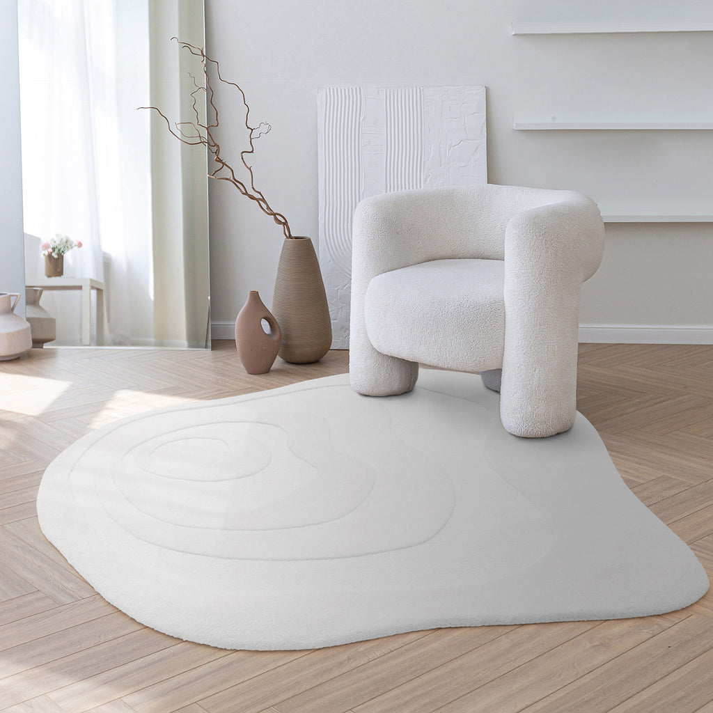 Hand-tufted Olsen Ivory hand-tufted wool rug in Scandi modern interior