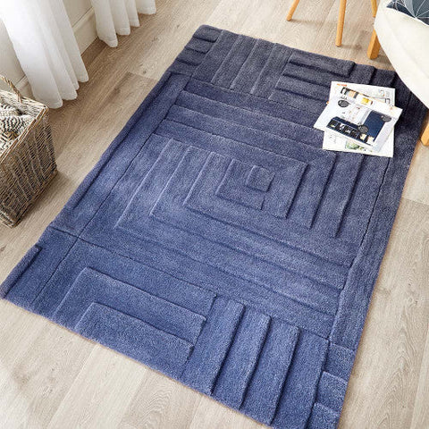 Interior Design Colour Trends Summer 2024 (Carved Maze Blue Rug)