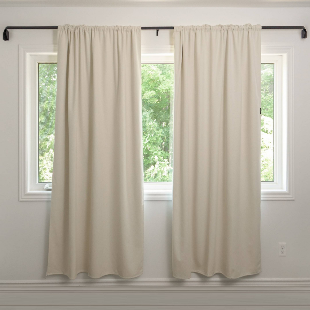 an image of white blackout curtains