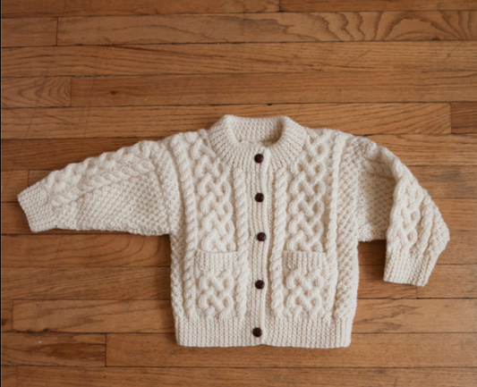 Hand knit children's Irish sweater - 2-4 years