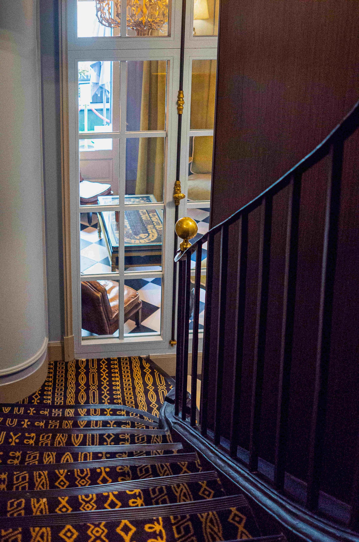 Escalier de l'hôtel vue en détails