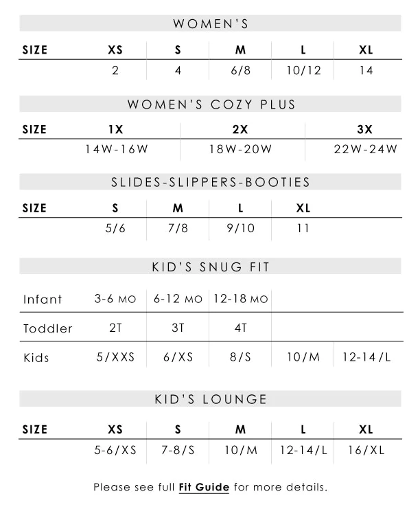 PJ Salvage Size Chart – Bralissimo