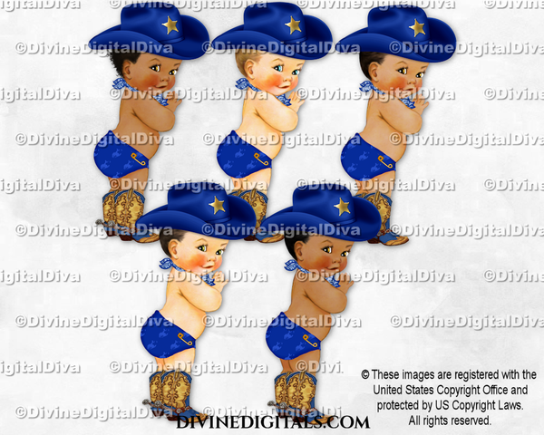 Cowboy Royal Blue & Beige Hat Boots Baby Boy