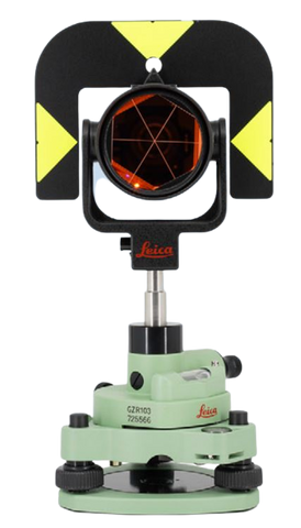 Leica GPR121 Standard Circular Prism attached on Carrier and Tribrach