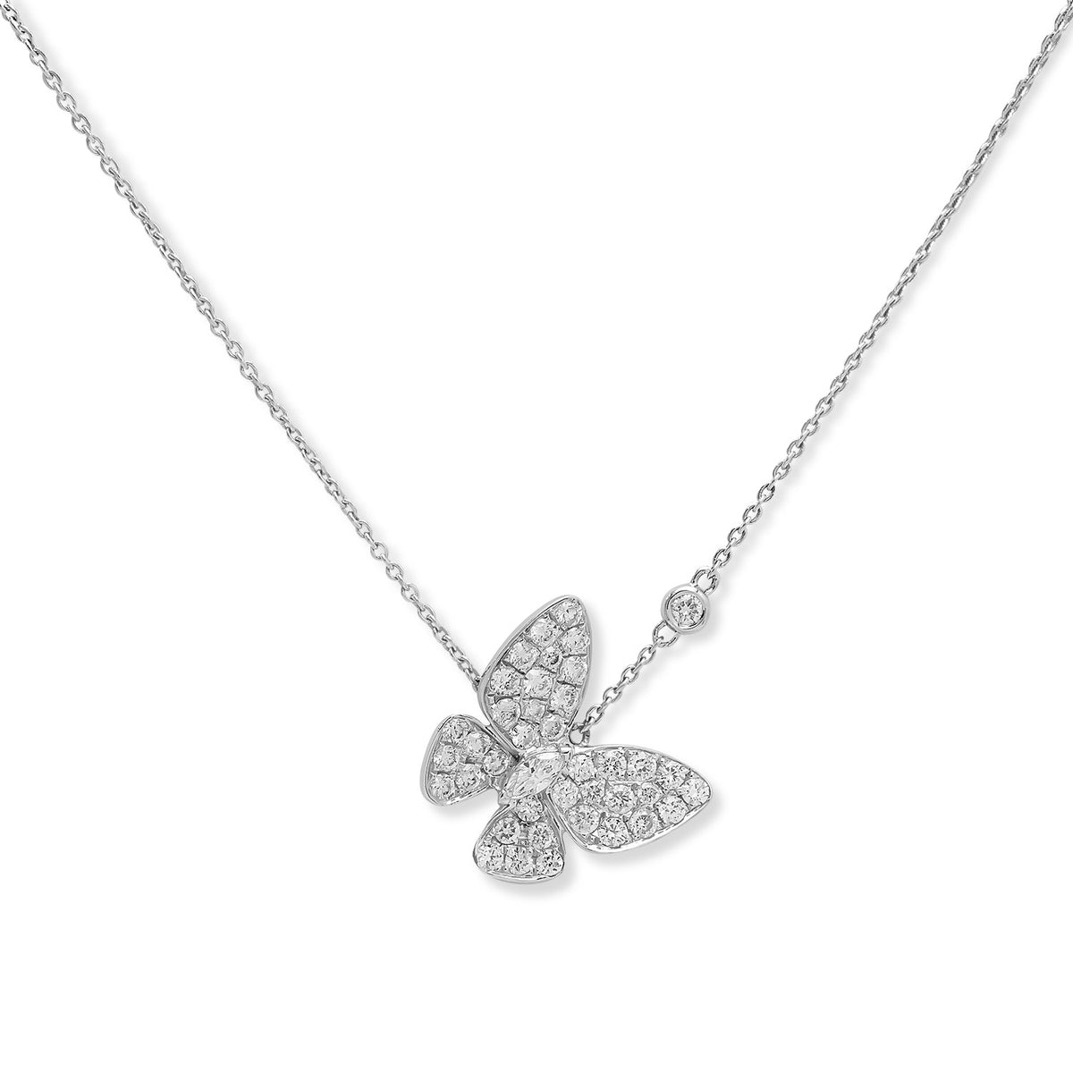 Butterfly-Shaped Diamond Pendant