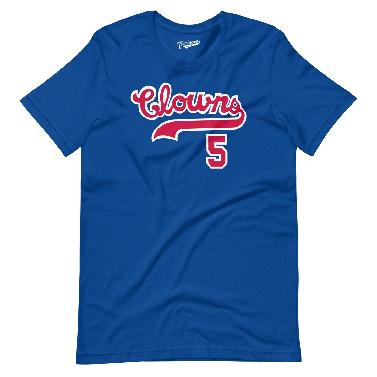 Men's Teambrown Hank Aaron Indianapolis Clowns Royal Name & Number T-Shirt