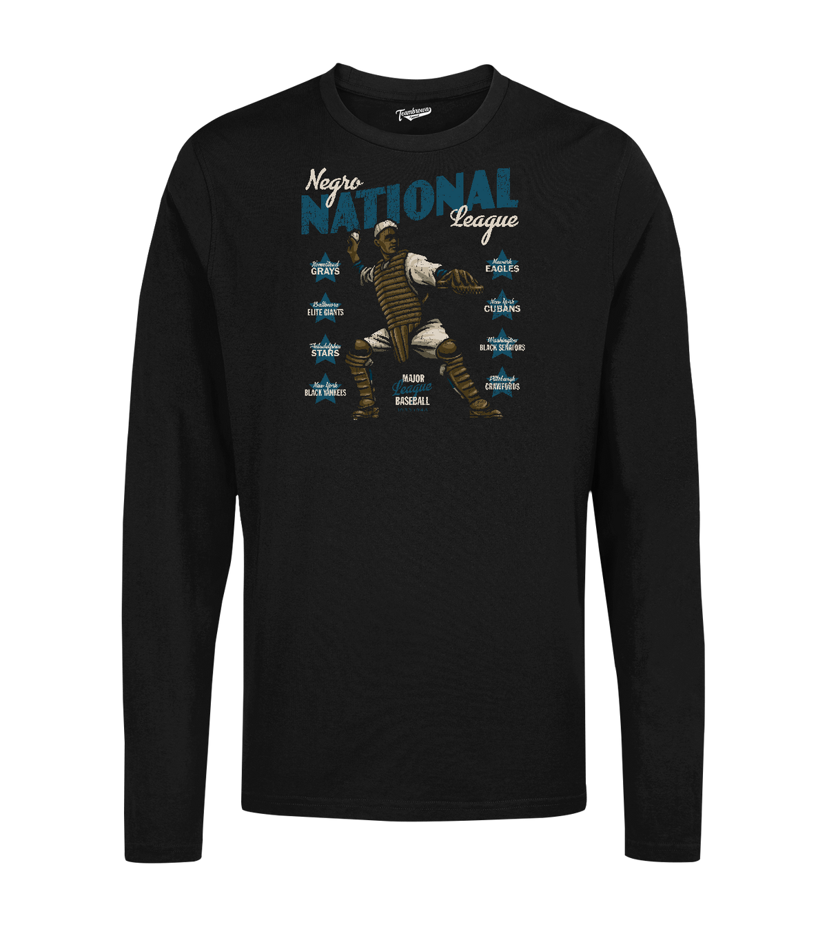 Officially Licensed - NLBM New York Black Yankees Long Sleeve Shirt | Teambrown NLBM Apparel Black / Adult S / Long Sleeve T-Shirt