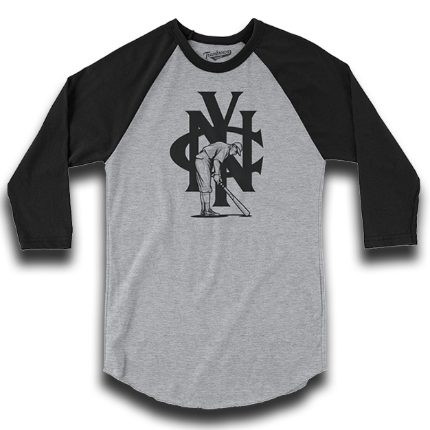 Brooklyn (City Series) - Unisex Baseball Shirt, Heather Grey/Black / Adult 2x / 3/4 Sleeve Baseball Shirt