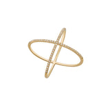 Kravit Jewelers 14k Gold Diamond X Ring