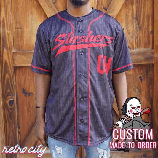 Jason Slasher Series Full-Button Baseball Jersey 4T