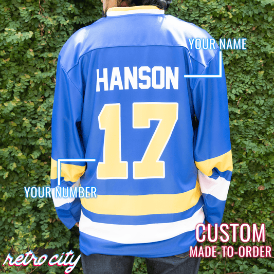 retro-city-threads Goon Halifax Highlanders Doug Glatt Custom Lace-Up Hockey Jersey Youth XS