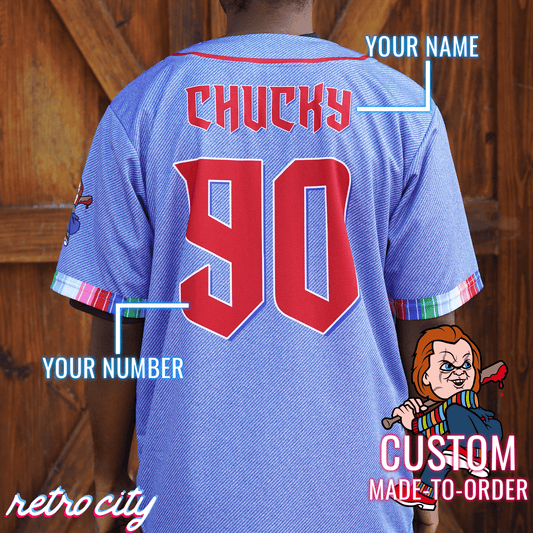 Chuckie Finster Rugrats Full-Button Baseball Jersey Adult XL