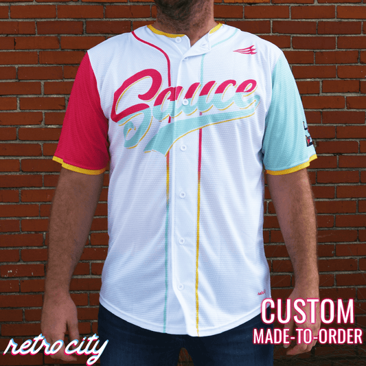 retro-city-threads San Diego Brunch Retro League Custom Baseball Jersey (Away) Adult Medium