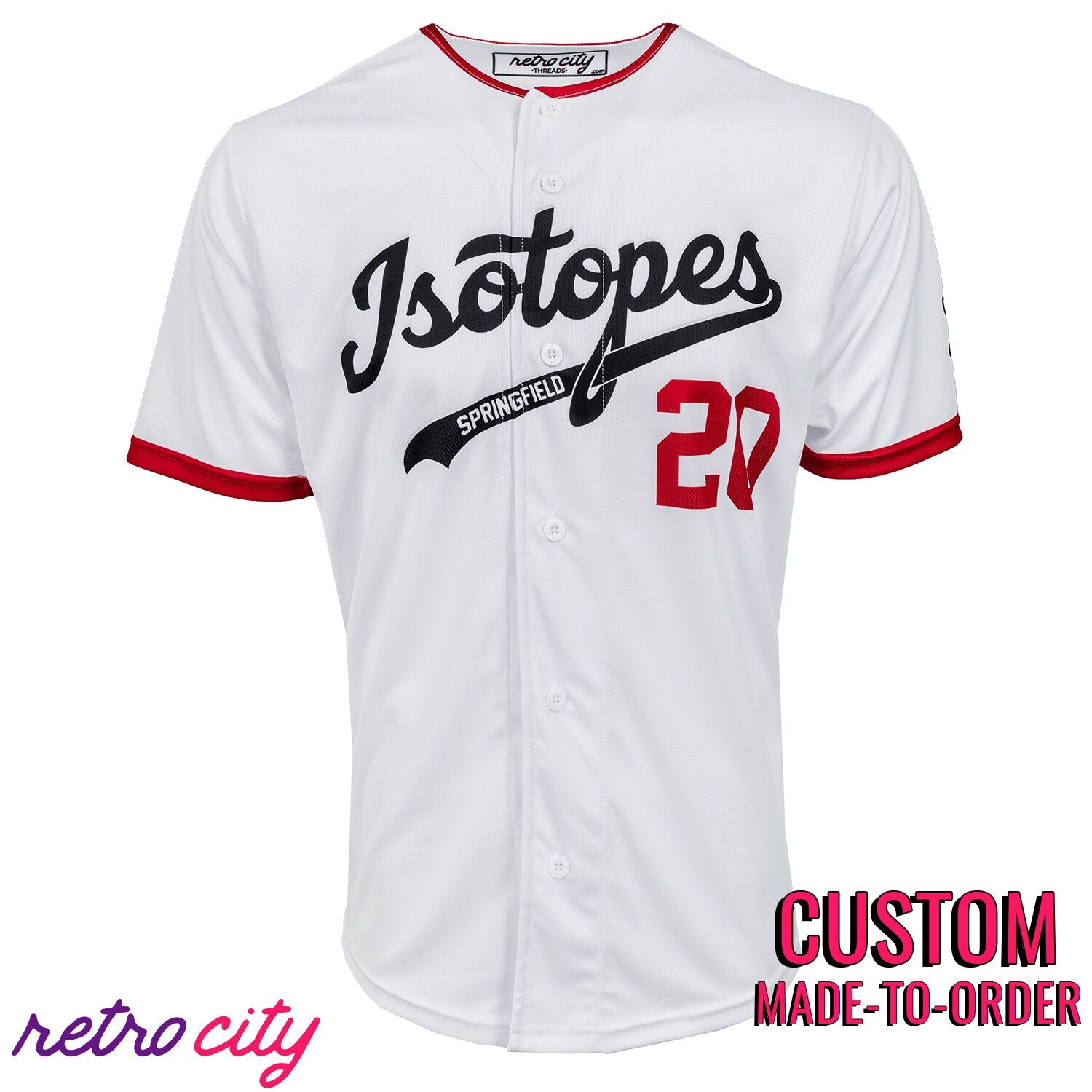 Springfield Isotopes Full-Button Baseball Jersey - Retro City Threads product image