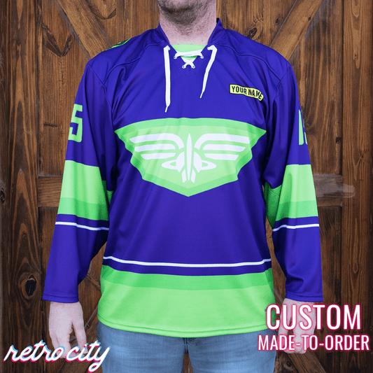 retro-city-threads Hawks The Mighty Ducks Adam Banks Custom Hockey Jersey Sweater Adult XL