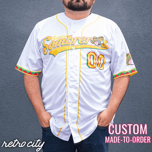 Golden Sombreros Retro League Custom Baseball Jersey (Away) 3XL