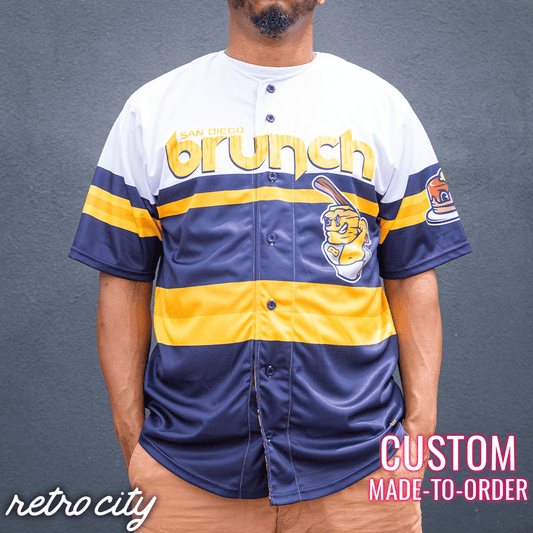 retro-city-threads Golden Sombreros Retro League Custom Baseball Jersey (Home) Youth Small
