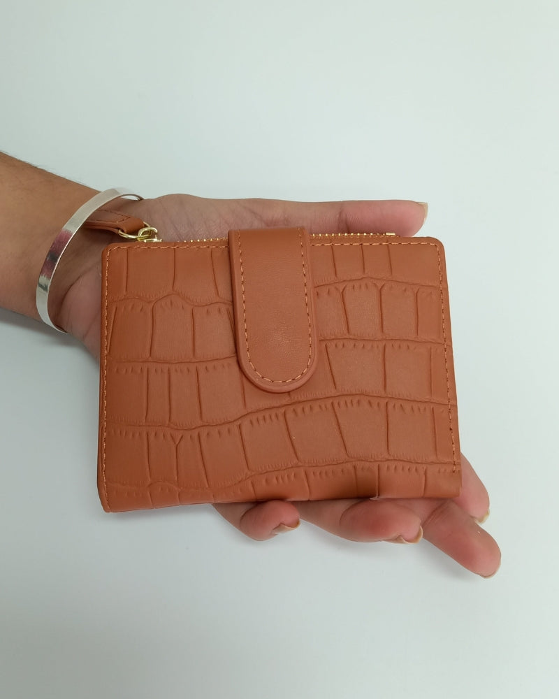 Quilted Wallet in Caramel